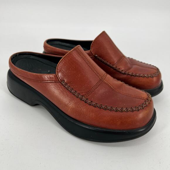 Dansko Shoes - Vintage Y2K Dansko Mule Clog Women EU 39 US 8.5-9 Cognac Brown Leather FLAW READ